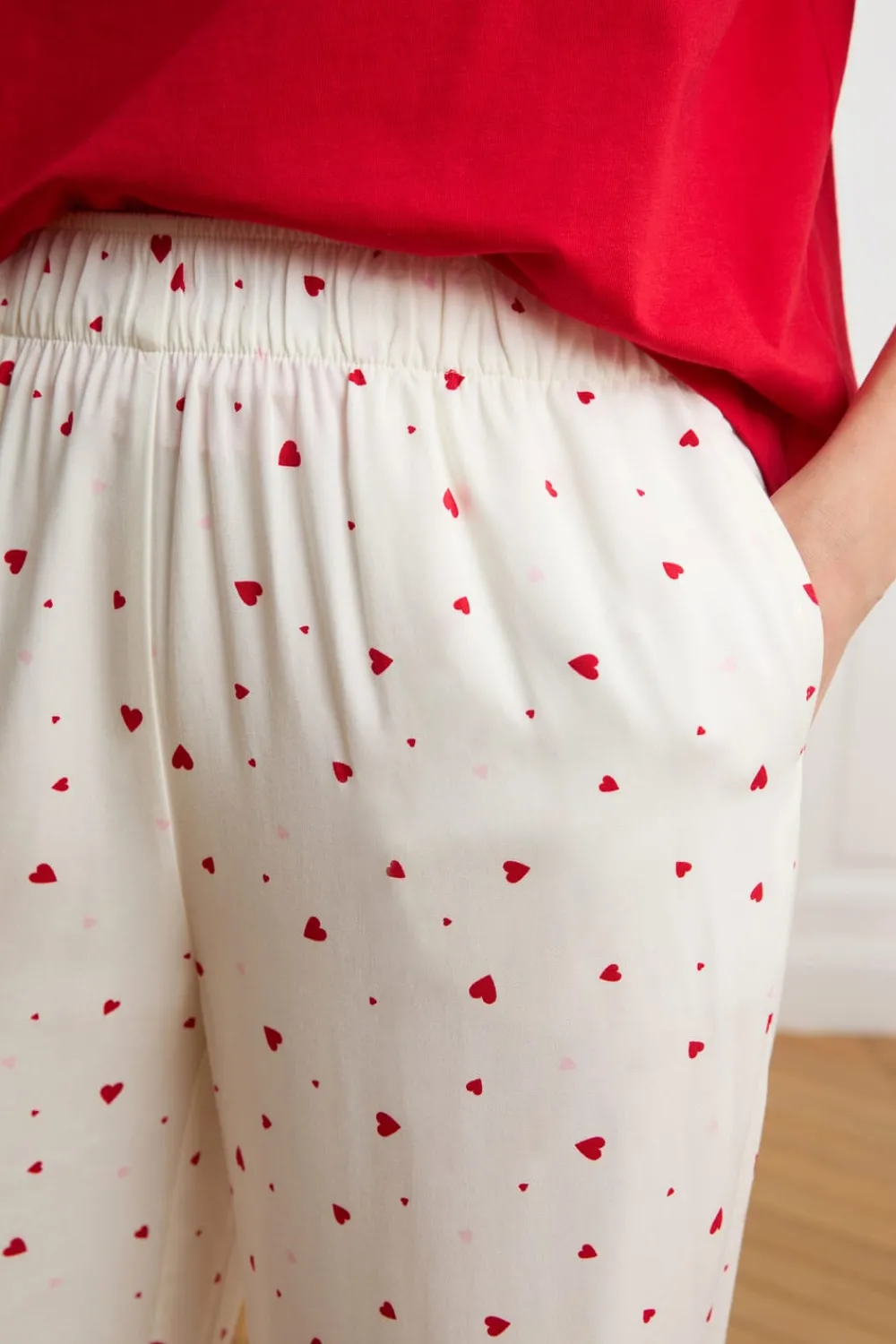 Online ETAM Pantalón de pijama con estampado de corazones IMP FD crudo