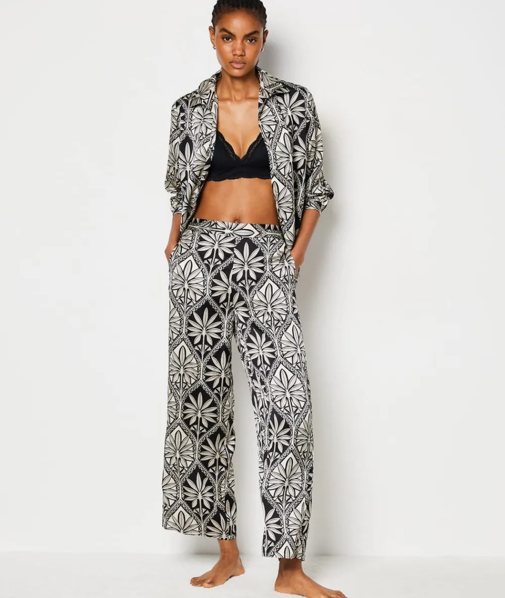 Outlet ETAM Pantalón de pijama con estampado floral IMP FD NEGRO