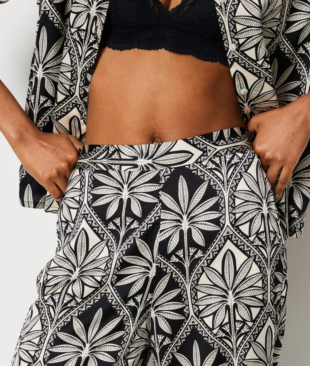 Outlet ETAM Pantalón de pijama con estampado floral IMP FD NEGRO