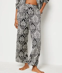 Outlet ETAM Pantalón de pijama con estampado floral IMP FD NEGRO