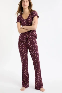 Clearance ETAM Pantalón de pijama con estampado de cerezas VIOLET