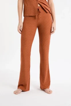 Sale ETAM Pantalón de pijama con estampado de corazones MARRÓN