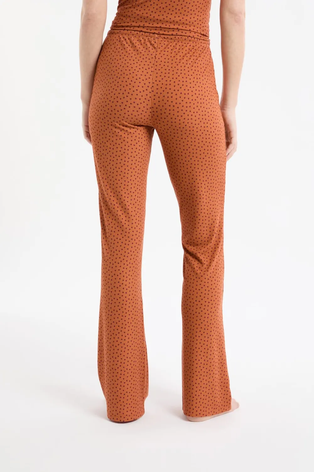 Sale ETAM Pantalón de pijama con estampado de corazones MARRÓN