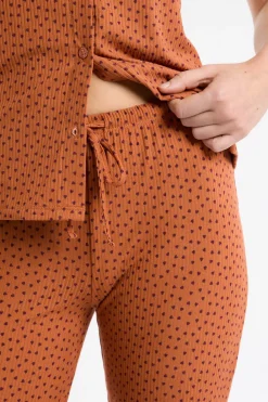Sale ETAM Pantalón de pijama con estampado de corazones MARRÓN