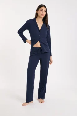 ETAM Pantalón de pijama de algodón AZUL REAL