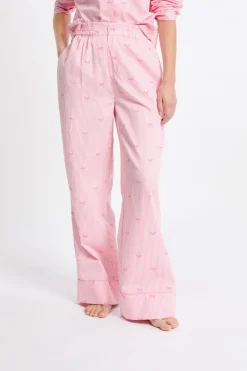 Hot ETAM Pantalón de pijama de algodón estampados ROSA