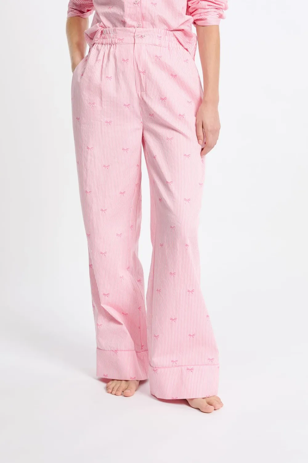 Hot ETAM Pantalón de pijama de algodón estampados ROSA