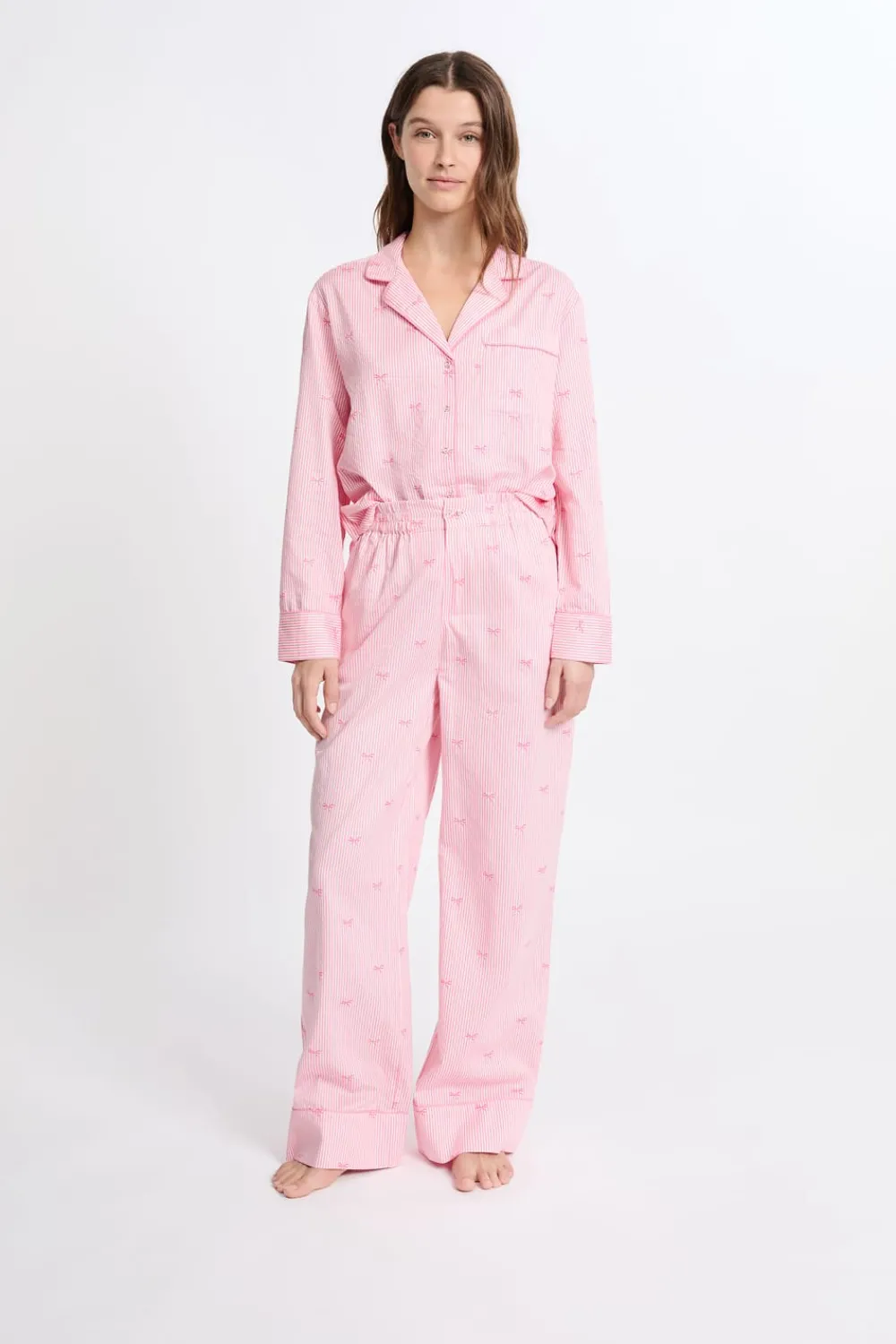 Hot ETAM Pantalón de pijama de algodón estampados ROSA