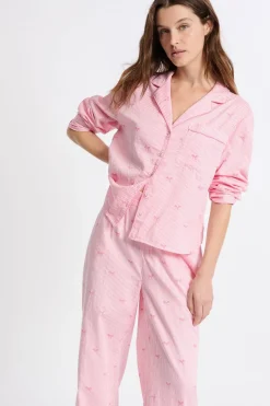 Hot ETAM Pantalón de pijama de algodón estampados ROSA