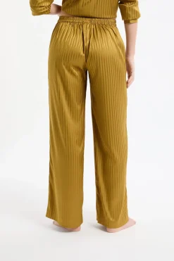 Best ETAM Pantalón de pijama de satén a rayas VERDE