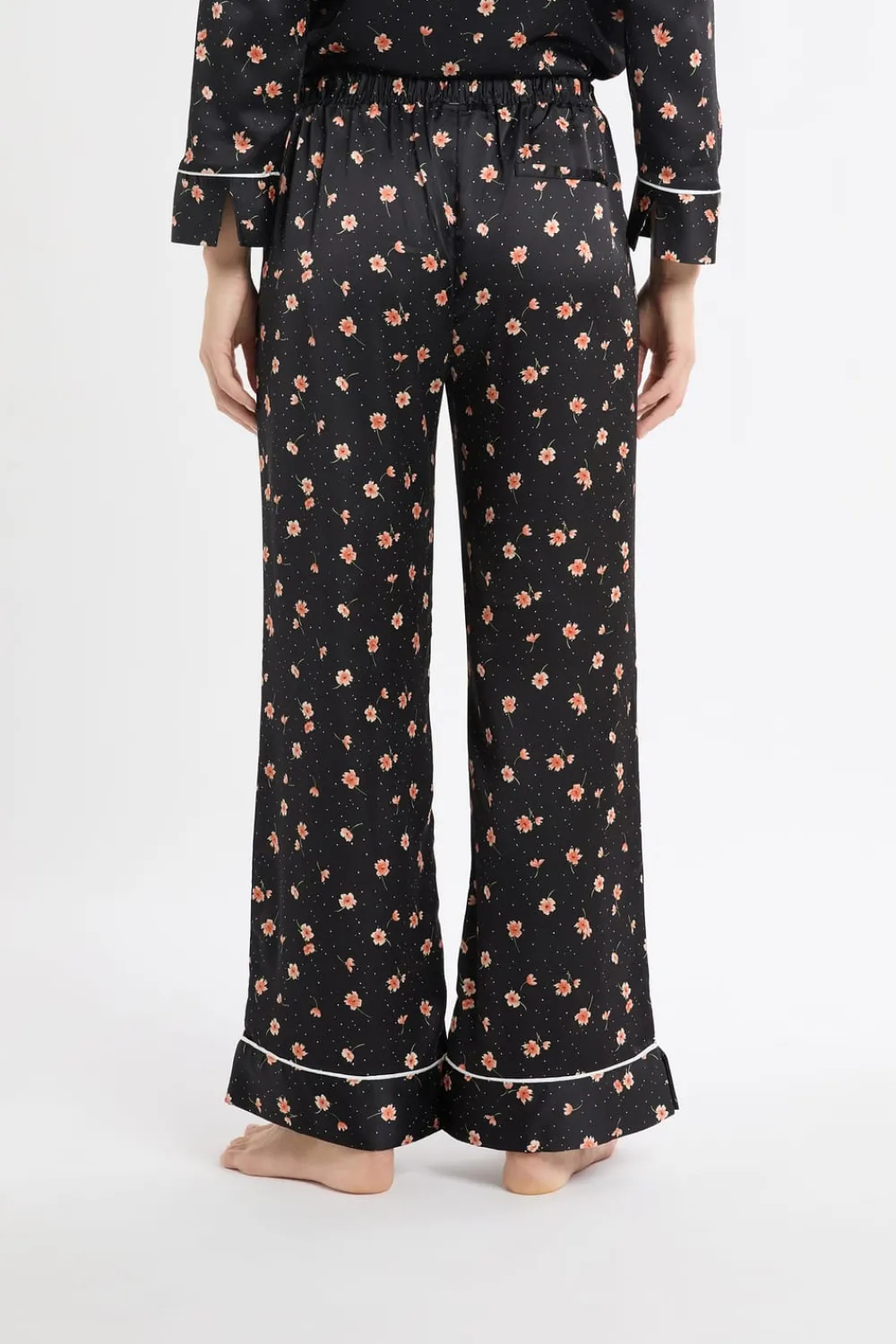 Best ETAM Pantalón de pijama de satén con estampado floral MULTICOLOR
