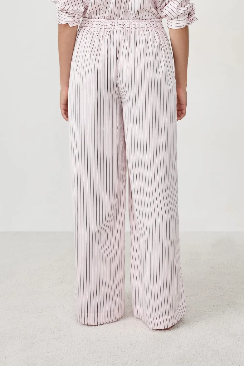 Best ETAM Pantalón de pijama de satén a rayas IMP FD ECRU