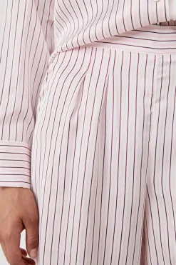 Best ETAM Pantalón de pijama de satén a rayas IMP FD ECRU