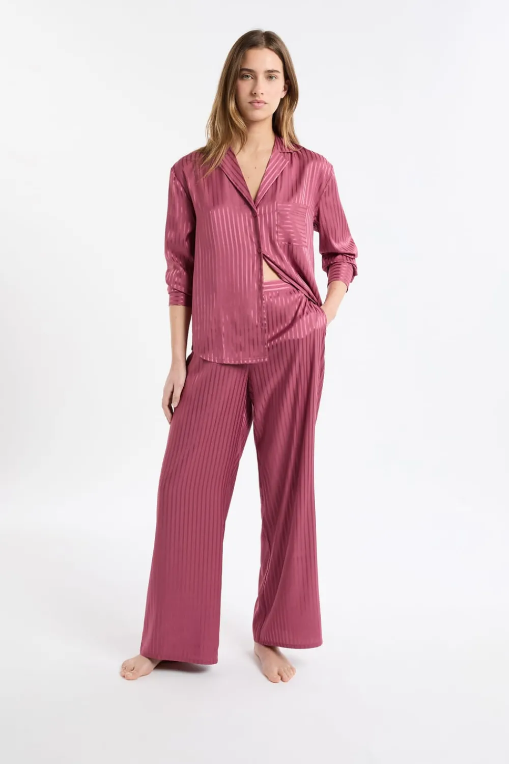ETAM Pantalón de pijama de satén a rayas PETUNIA
