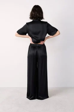 Sale ETAM Pantalón de pijama de seda NEGRO