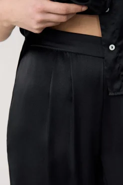 Sale ETAM Pantalón de pijama de seda NEGRO