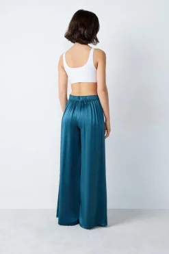Clearance ETAM Pantalón de pijama de seda AZUL PETRÓLEO