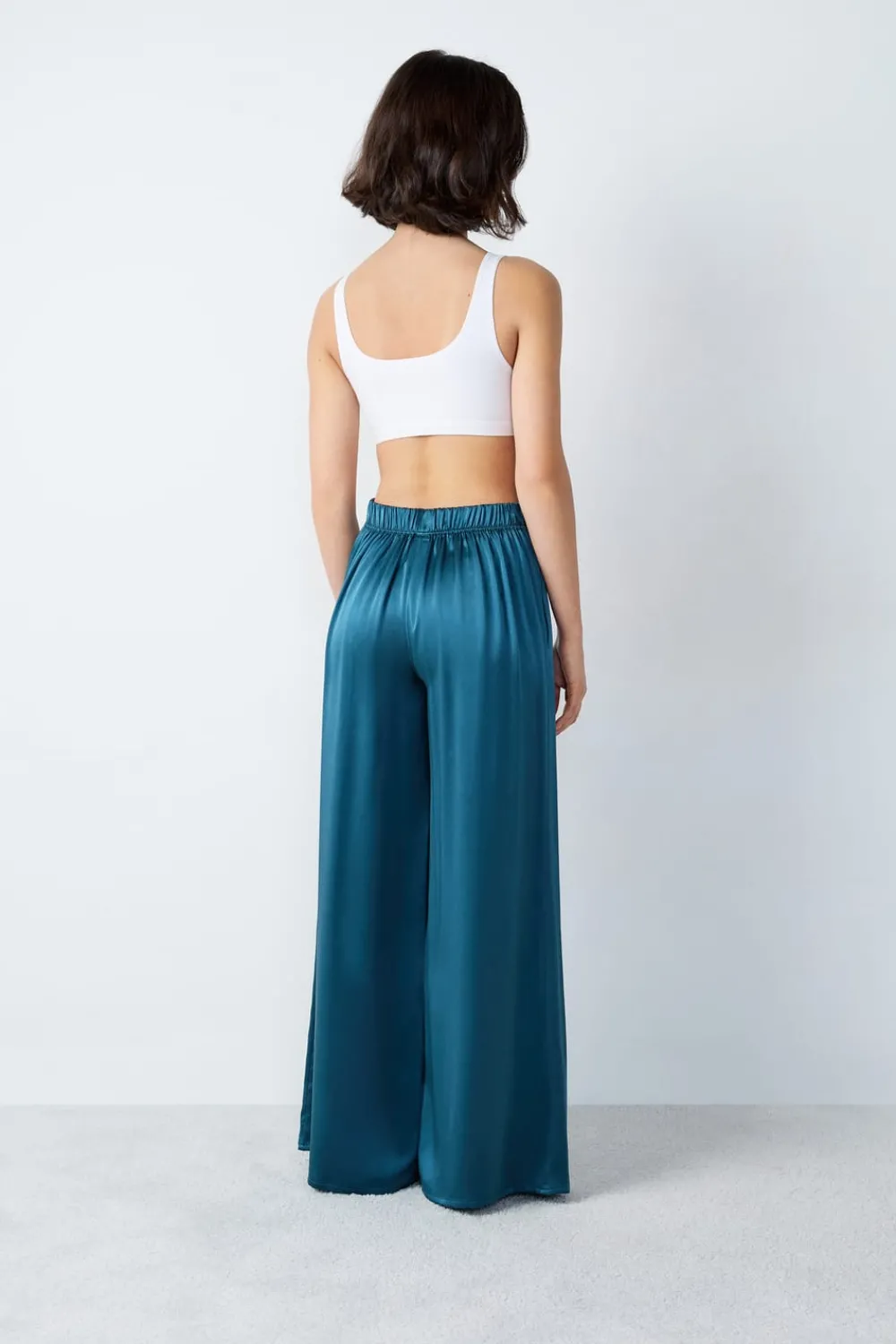 Clearance ETAM Pantalón de pijama de seda AZUL PETRÓLEO