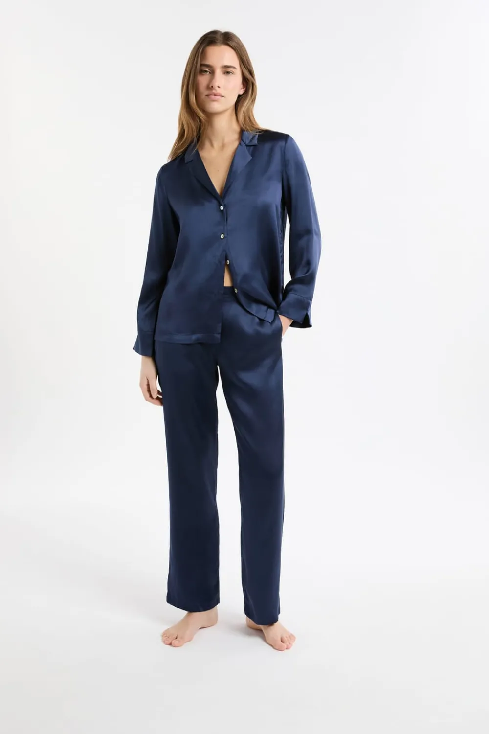 Discount ETAM Pantalón de pijama de seda TRANSPARENTE
