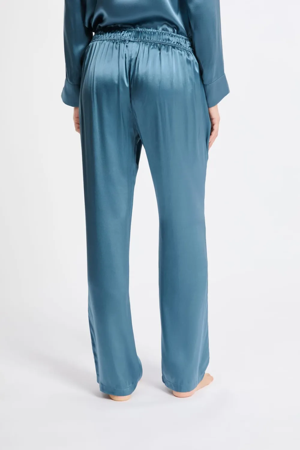 Clearance ETAM Pantalón de pijama de seda AZUL OSCURO