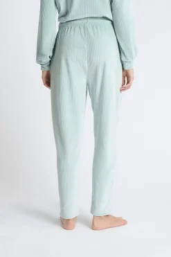 Sale ETAM Pantalón de pijama de terciopelo VERDE AGUA
