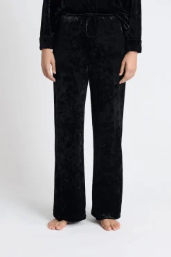 Discount ETAM Pantalón de pijama de terciopelo NEGRO