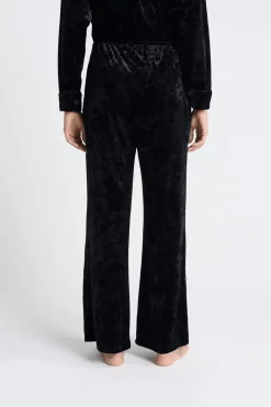 Discount ETAM Pantalón de pijama de terciopelo NEGRO