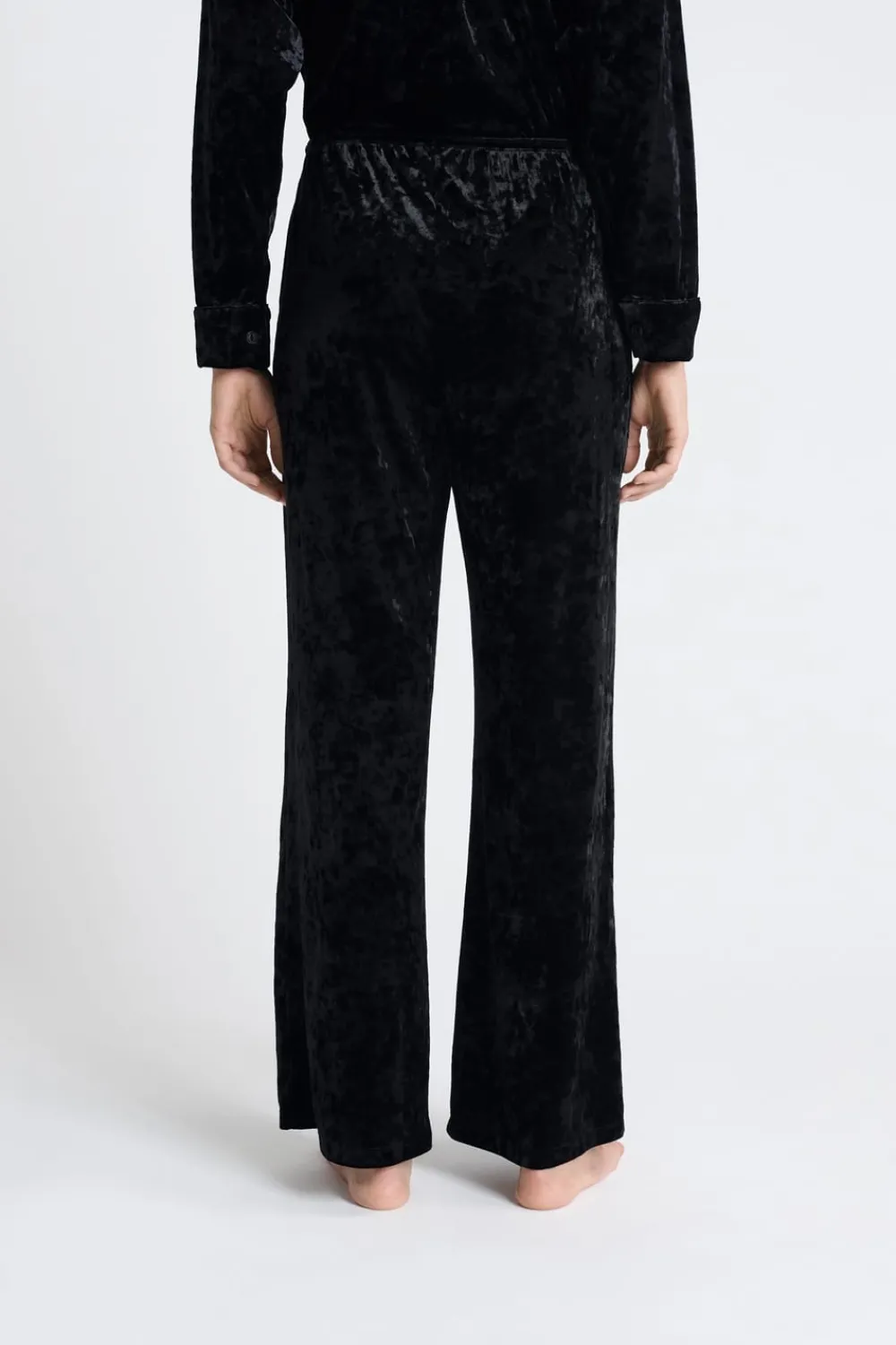 Discount ETAM Pantalón de pijama de terciopelo NEGRO