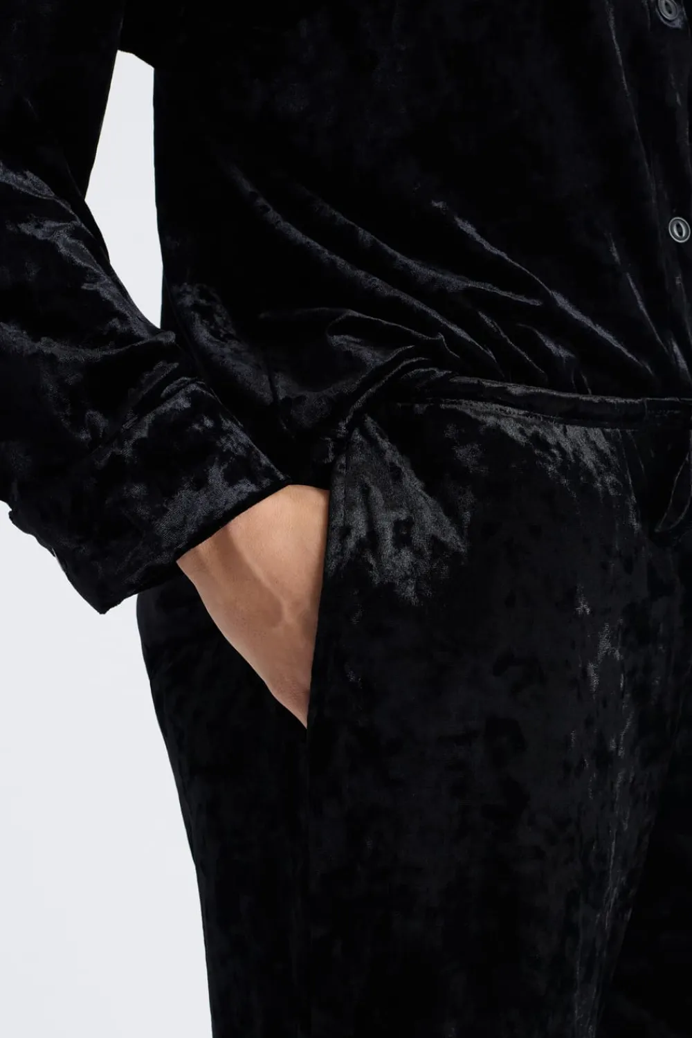 Discount ETAM Pantalón de pijama de terciopelo NEGRO