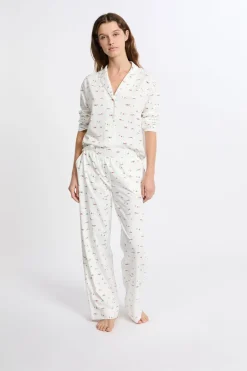 Clearance ETAM Pantalón de pijama estampado de algodón CRUDO
