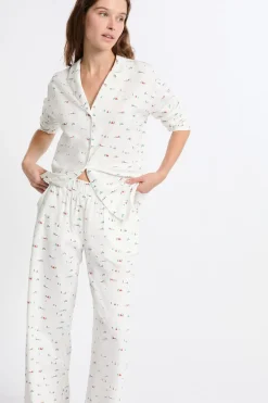 Clearance ETAM Pantalón de pijama estampado de algodón CRUDO