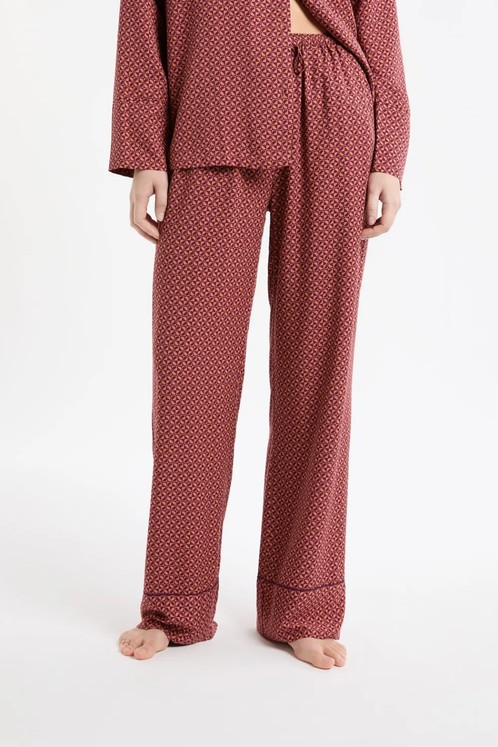 Outlet ETAM Pantalón de pijama estampado BURDEOS GRANATE