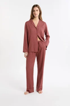 Outlet ETAM Pantalón de pijama estampado BURDEOS GRANATE