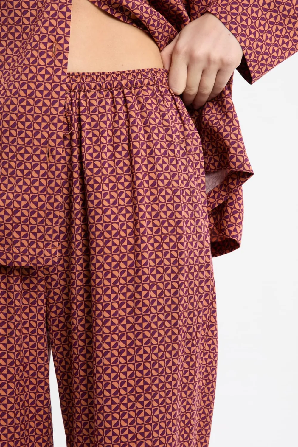 Outlet ETAM Pantalón de pijama estampado BURDEOS GRANATE