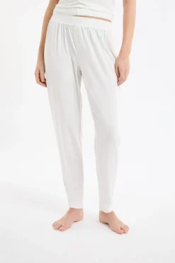 Hot ETAM Pantalón de pijama liso BLANCO CRUDO