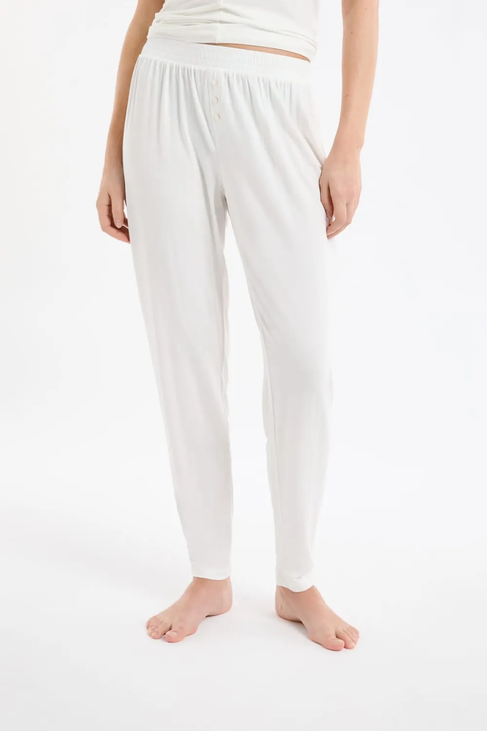 Hot ETAM Pantalón de pijama liso BLANCO CRUDO