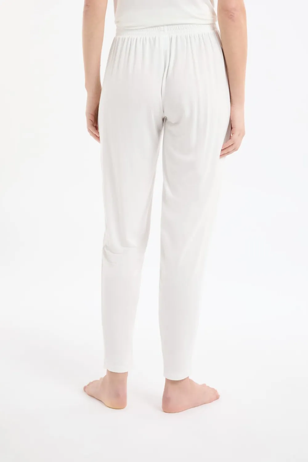 Hot ETAM Pantalón de pijama liso BLANCO CRUDO