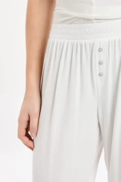 Hot ETAM Pantalón de pijama liso BLANCO CRUDO