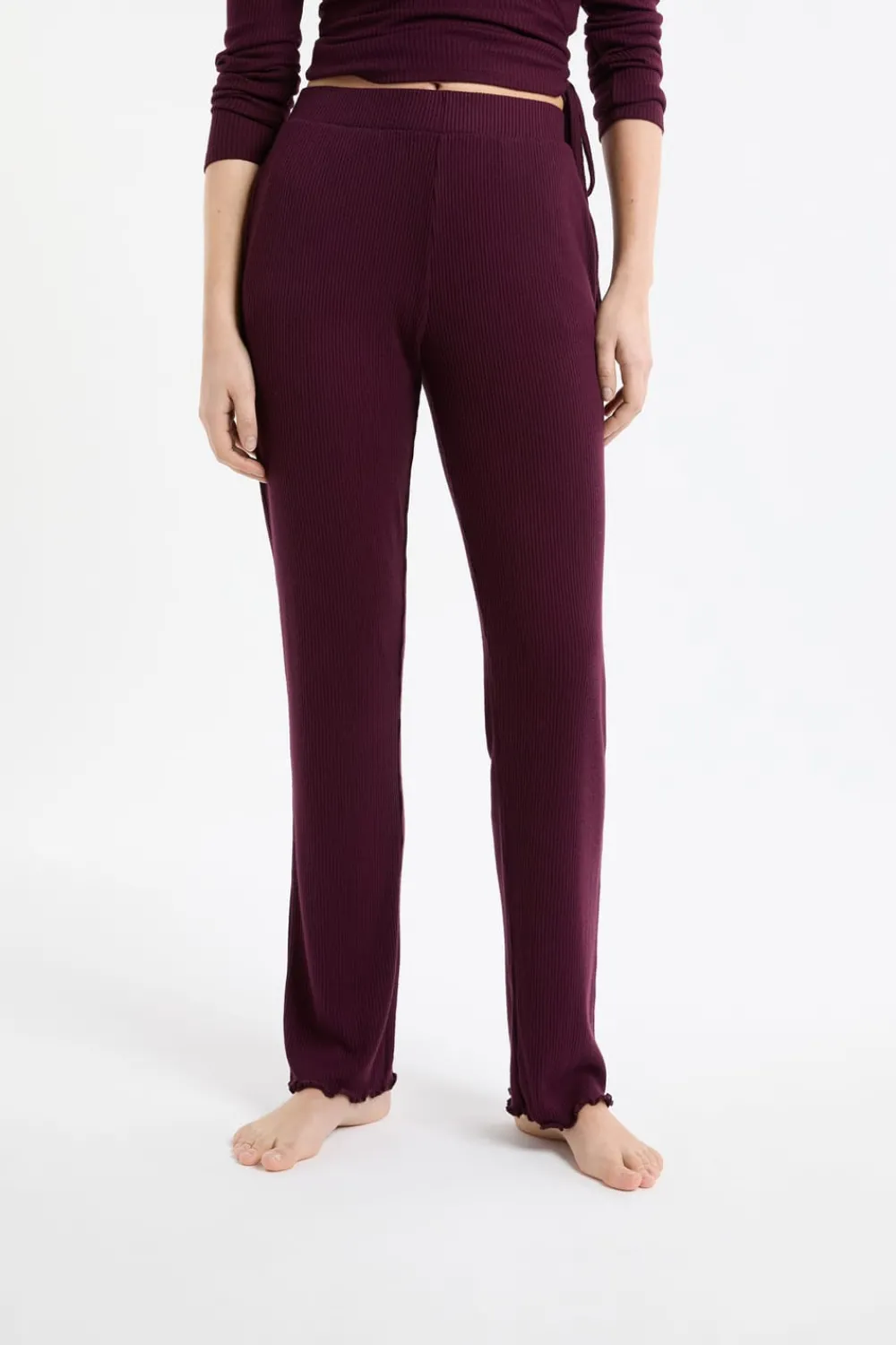 New ETAM Pantalón de pijama recto morado