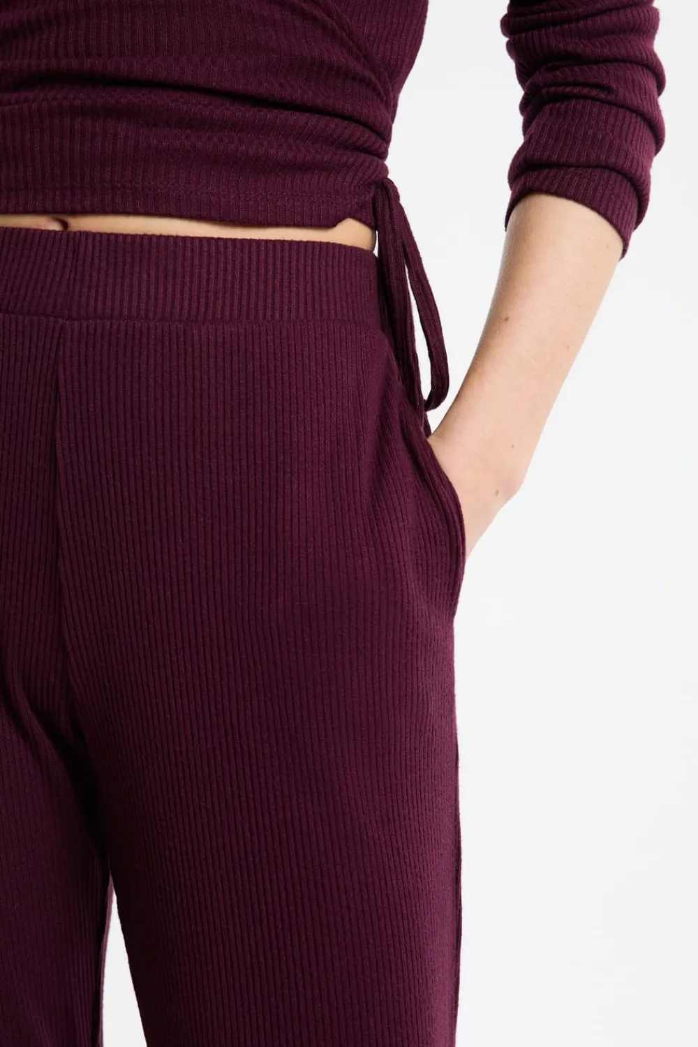 New ETAM Pantalón de pijama recto morado