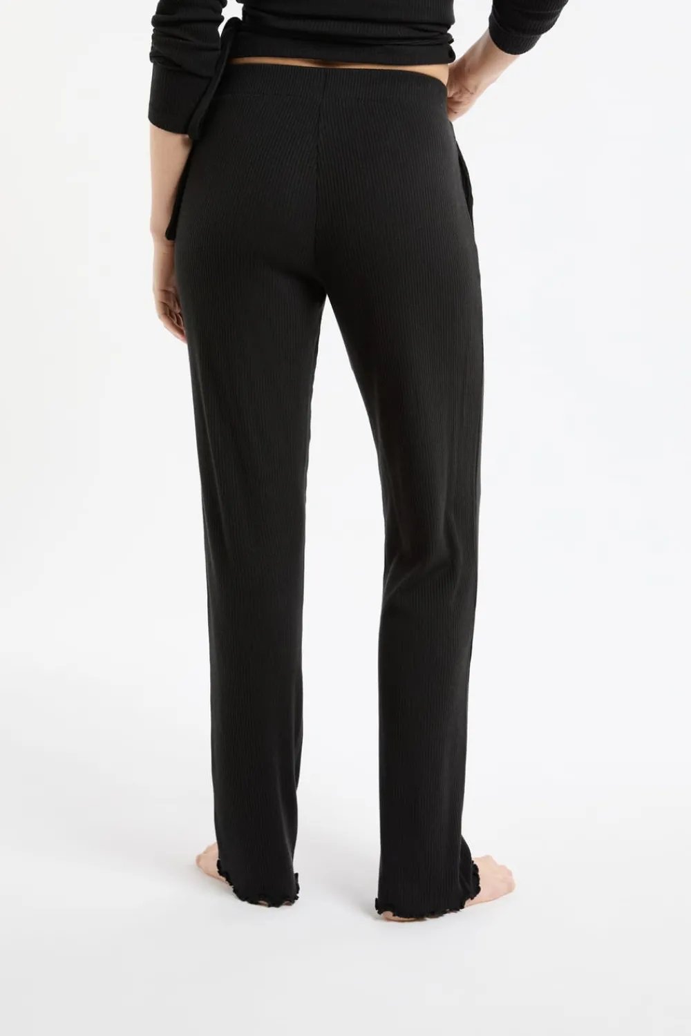 Discount ETAM Pantalón de pijama recto NEGRO