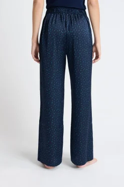 Hot ETAM Pantalón de pijama satinado AZUL OSCURO