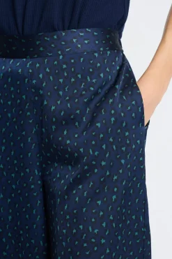 Hot ETAM Pantalón de pijama satinado AZUL OSCURO