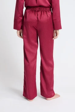 Hot ETAM Pantalón de pijama satinado estampado ROJO