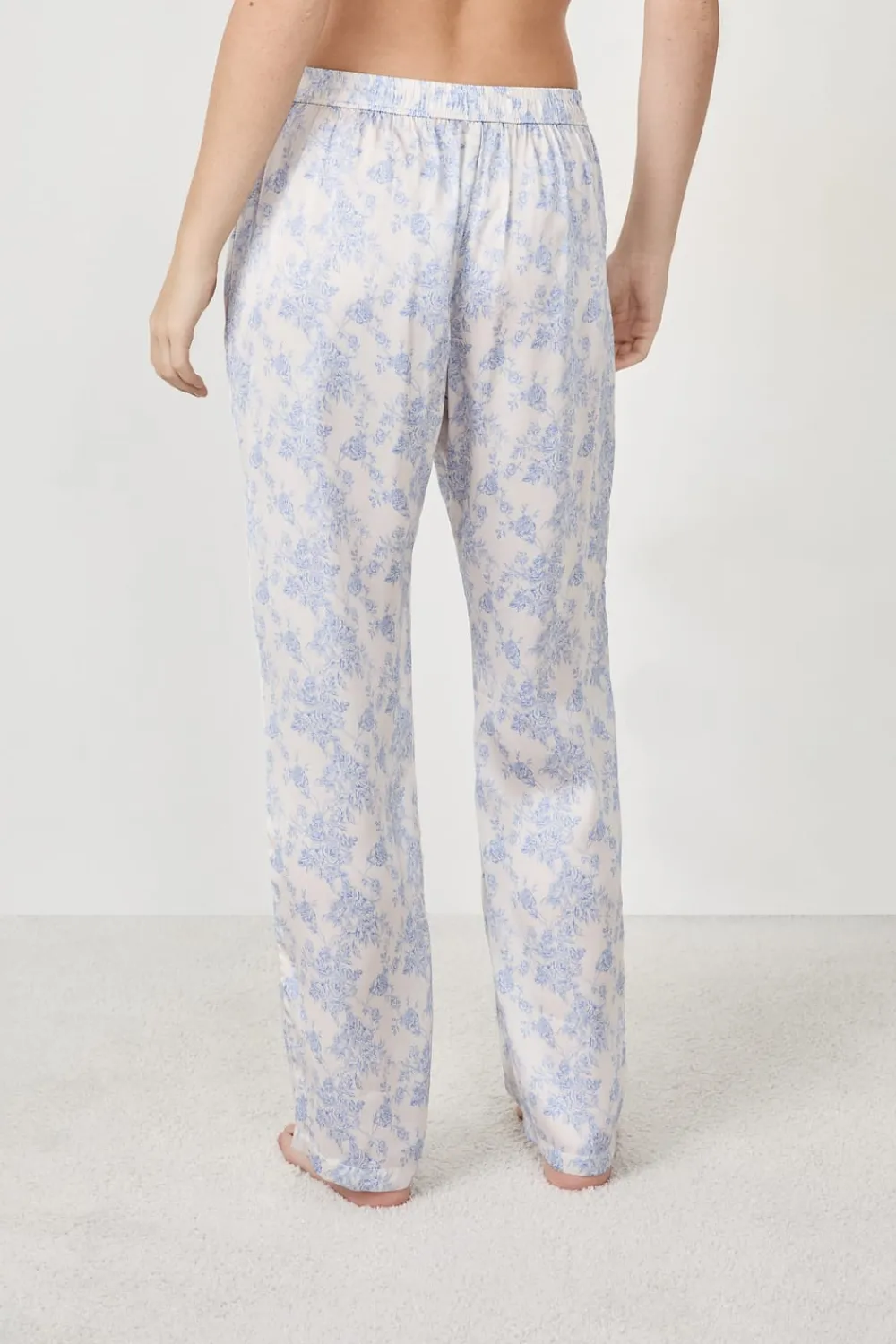 Best ETAM Pantalón de pijama satinado ESTAMPADO FONDO BLANCO