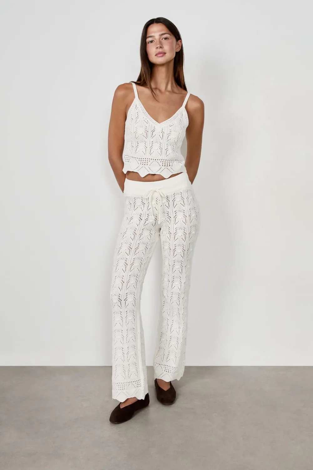 Outlet ETAM Pantalón de punto CRUDO