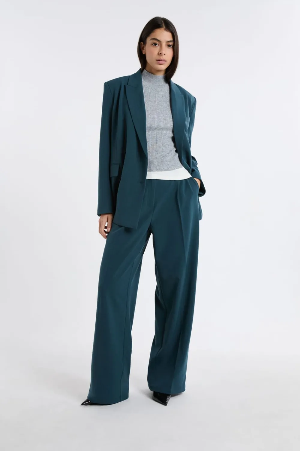 Discount ETAM Pantalón de traje ancho VERDE PATO