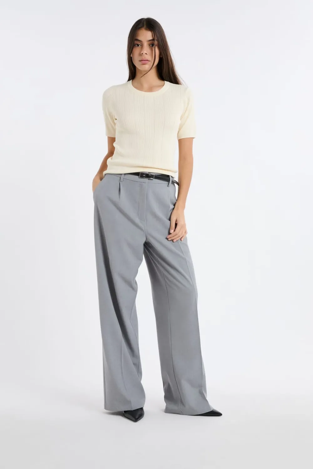 Hot ETAM Pantalón de traje ancho GRIS