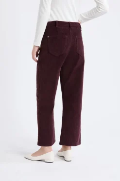 Online ETAM Pantalón recto de algodón con efecto terciopelo CHOCOLATE