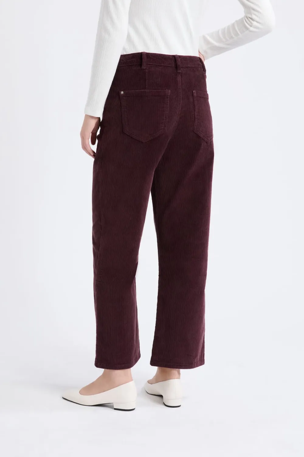 Online ETAM Pantalón recto de algodón con efecto terciopelo CHOCOLATE